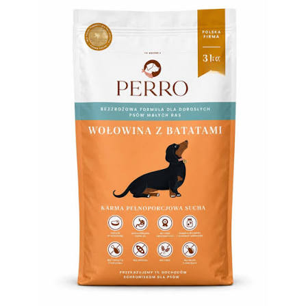 PERRO Wołowina z batatami 1 kg XS/S
